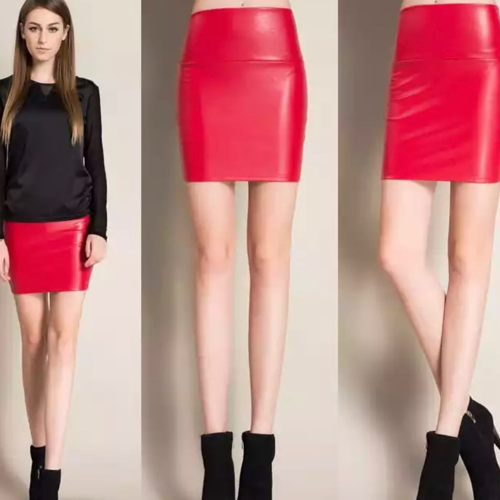 Mini Red Pencil Skirt